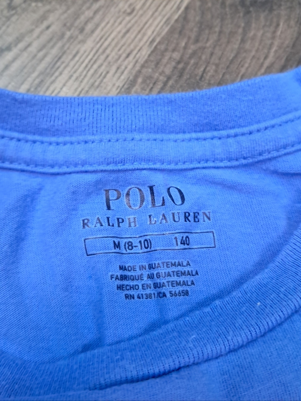 Polo Ralph Laurrn Girls Size Medium Blue T Shirt Metallic Logo 100% Cotton - Picture 4 of 5